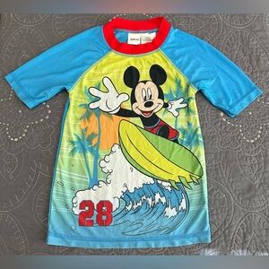 Disney Mickey Mouse Toddler Boys Rash Guard Swim Shirt Size 4T